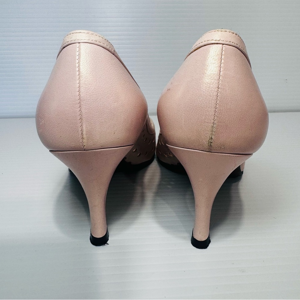 Stuart Weitzman Blush Pink Leather Heels Size 5 - Picture 7 of 12